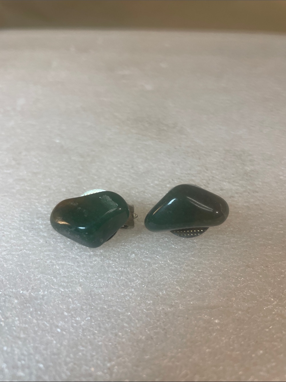 Unbranded Green Stone Clip-On Earrings